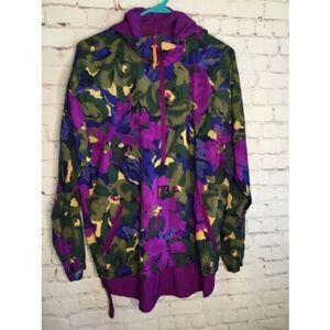 Y2K Vintage Windbreaker Bomber Hoodie Jacket - Women’s Size‎ L